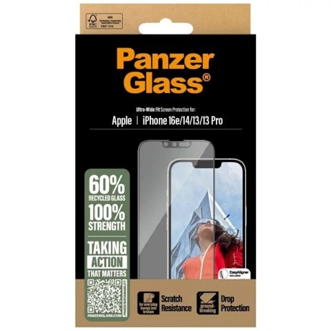 PanzerGlass Szkło hartowane do iPhone 16e Safe by PanzerGlass Ultra-Wide Fit z aplikatorem EasyAligner PanzerGlass Szkło hartowane do iPhone 16e Safe by PanzerGlass Ultra-Wide Fit z aplikatorem EasyAligner