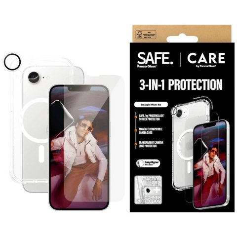 PanzerGlass Zestaw Ochronny do iPhone 16: etui, folia ochronna, osłona kamery PanzerGlass Zestaw Ochronny do iPhone 16: etui, folia ochronna, osłona kamery