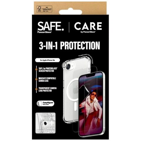 PanzerGlass Zestaw Ochronny do iPhone 16: etui, folia ochronna, osłona kamery PanzerGlass Zestaw Ochronny do iPhone 16: etui, folia ochronna, osłona kamery