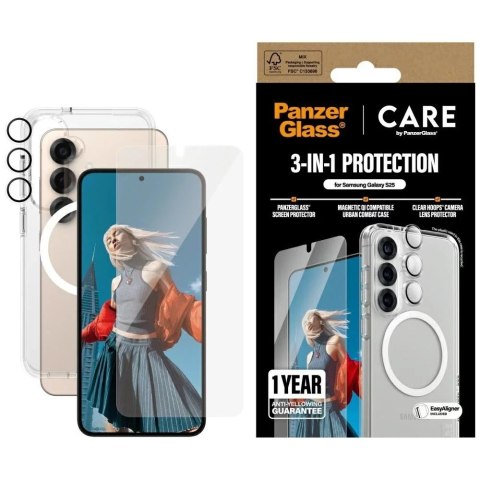 PanzerGlass Zestaw ochronny CARE by PanzerGlass 3w1 do Samsung Galaxy S25 PanzerGlass Zestaw ochronny CARE by PanzerGlass 3w1 do Samsung Galaxy S25
