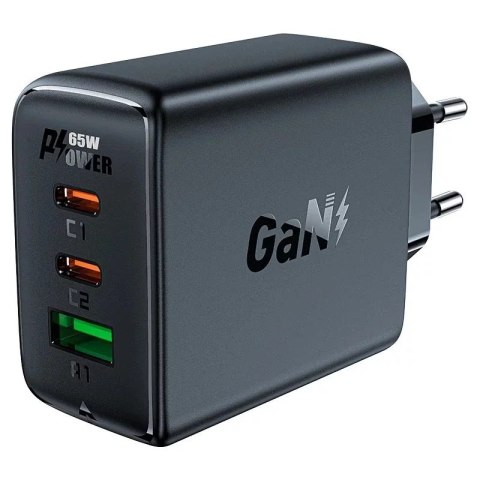 Acefast Ładowarka sieciowa Acefast szybka GaN 65W 2xUSB-C/USB-A PPS PD QC4+ biała Acefast Ładowarka sieciowa Acefast szybka GaN 65W 2xUSB-C/USB-A PPS PD QC4+ biała