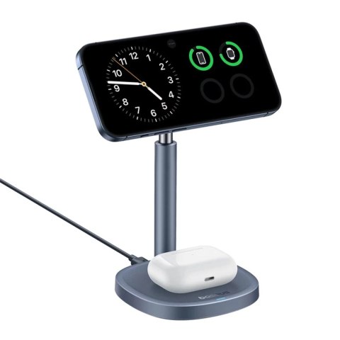 Baseus Ładowarka indukcyjna Baseus Orbit 2 Pro MagSafe Qi2 20W 2w1 z chłodzeniem szara Baseus Ładowarka indukcyjna Baseus Orbit 2 Pro MagSafe Qi2 20W 2w1 z chłodzeniem szara