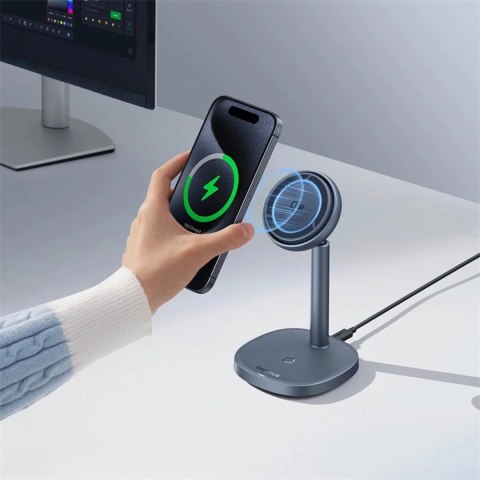 Baseus Ładowarka indukcyjna Baseus Orbit 2 Pro MagSafe Qi2 20W 2w1 z chłodzeniem szara Baseus Ładowarka indukcyjna Baseus Orbit 2 Pro MagSafe Qi2 20W 2w1 z chłodzeniem szara