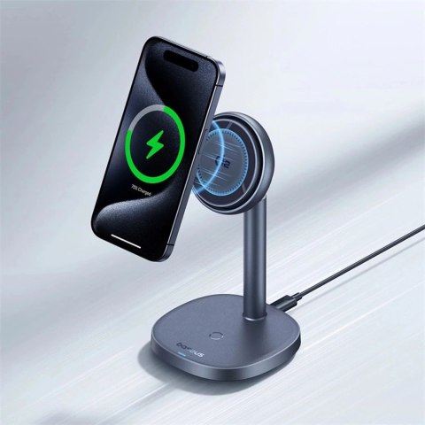 Baseus Ładowarka indukcyjna Baseus Orbit 2 Pro MagSafe Qi2 20W 2w1 z chłodzeniem szara Baseus Ładowarka indukcyjna Baseus Orbit 2 Pro MagSafe Qi2 20W 2w1 z chłodzeniem szara