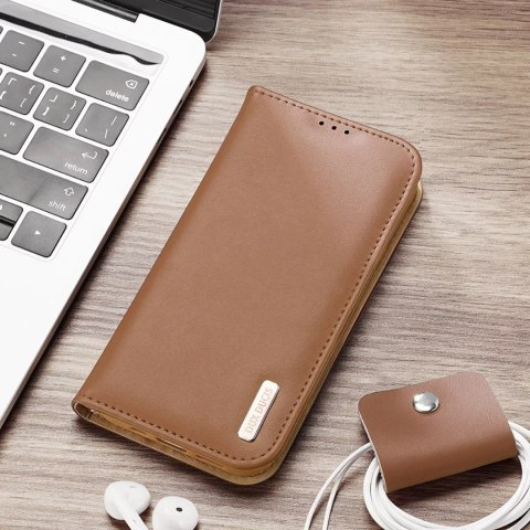 Dux Ducis Etui ochronne do iPhone 16e Dux Ducis Hivo z klapką i ochroną RFID - brązowe Dux Ducis Etui ochronne do iPhone 16e Dux Ducis Hivo z klapką i ochroną RFID - brązowe