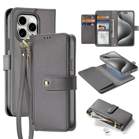 Dux Ducis Etui skórzane Dux Ducis Lawa na iPhone 15 Pro Max z MagSafe - szare Dux Ducis Etui skórzane Dux Ducis Lawa na iPhone 15 Pro Max z MagSafe - szare