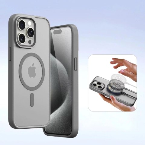 Dux Ducis Etui skórzane Dux Ducis Lawa na iPhone 15 Pro Max z MagSafe - szare Dux Ducis Etui skórzane Dux Ducis Lawa na iPhone 15 Pro Max z MagSafe - szare