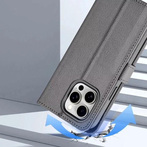 Dux Ducis Etui skórzane Dux Ducis Lawa na iPhone 15 Pro Max z MagSafe - szare Dux Ducis Etui skórzane Dux Ducis Lawa na iPhone 15 Pro Max z MagSafe - szare