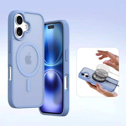 Dux Ducis Etui skórzane do iPhone 16 Dux Ducis Lawa z portfelem MagSafe błękitne Dux Ducis Etui skórzane do iPhone 16 Dux Ducis Lawa z portfelem MagSafe błękitne
