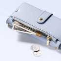 Dux Ducis Etui skórzane do iPhone 16 Dux Ducis Lawa z portfelem MagSafe błękitne