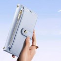 Dux Ducis Etui skórzane do iPhone 16 Dux Ducis Lawa z portfelem MagSafe błękitne