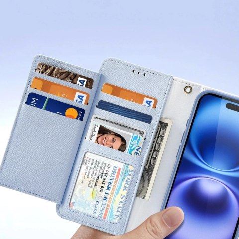 Dux Ducis Etui skórzane do iPhone 16 Dux Ducis Lawa z portfelem MagSafe błękitne Dux Ducis Etui skórzane do iPhone 16 Dux Ducis Lawa z portfelem MagSafe błękitne