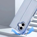 Dux Ducis Etui skórzane do iPhone 16 Dux Ducis Lawa z portfelem MagSafe błękitne