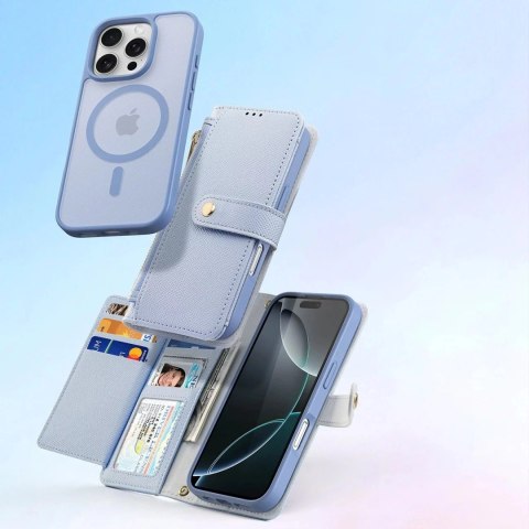 Dux Ducis Etui skórzane do iPhone 16 Pro Dux Ducis Lawa z portfelem MagSafe błękitne Dux Ducis Etui skórzane do iPhone 16 Pro Dux Ducis Lawa z portfelem MagSafe błękitne
