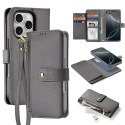 Dux Ducis Etui skórzane do iPhone 16 Pro Max Dux Ducis Lawa z portfelem MagSafe szare