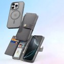Dux Ducis Etui skórzane do iPhone 16 Pro Max Dux Ducis Lawa z portfelem MagSafe szare