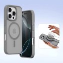Dux Ducis Etui skórzane do iPhone 16 Pro Max Dux Ducis Lawa z portfelem MagSafe szare
