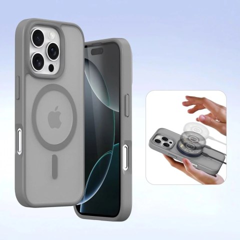 Dux Ducis Etui skórzane do iPhone 16 Pro Max Dux Ducis Lawa z portfelem MagSafe szare Dux Ducis Etui skórzane do iPhone 16 Pro Max Dux Ducis Lawa z portfelem MagSafe szare