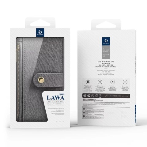 Dux Ducis Etui skórzane do iPhone 16 Pro Max Dux Ducis Lawa z portfelem MagSafe szare Dux Ducis Etui skórzane do iPhone 16 Pro Max Dux Ducis Lawa z portfelem MagSafe szare