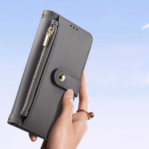 Dux Ducis Etui skórzane do iPhone 16 Pro Max Dux Ducis Lawa z portfelem MagSafe szare Dux Ducis Etui skórzane do iPhone 16 Pro Max Dux Ducis Lawa z portfelem MagSafe szare