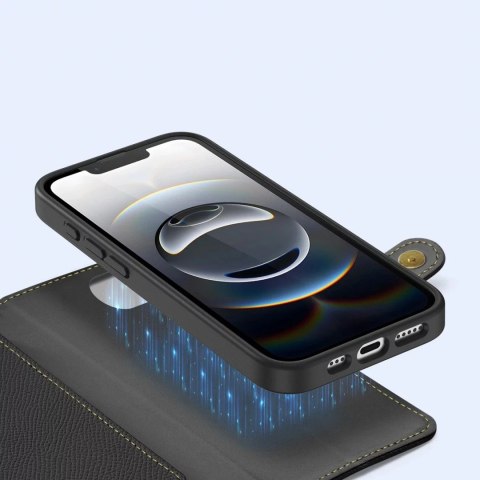 Dux Ducis Etui skórzane do iPhone 16e Dux Ducis Lawa Black z portfelem MagSafe czarne Dux Ducis Etui skórzane do iPhone 16e Dux Ducis Lawa Black z portfelem MagSafe czarne