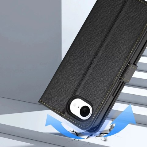 Dux Ducis Etui skórzane do iPhone 16e Dux Ducis Lawa Black z portfelem MagSafe czarne Dux Ducis Etui skórzane do iPhone 16e Dux Ducis Lawa Black z portfelem MagSafe czarne