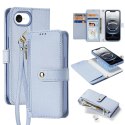 Dux Ducis Etui skórzane do iPhone 16e Dux Ducis Lawa z portfelem MagSafe błękitne