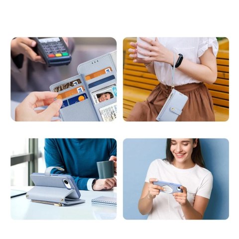 Dux Ducis Etui skórzane do iPhone 16e Dux Ducis Lawa z portfelem MagSafe błękitne Dux Ducis Etui skórzane do iPhone 16e Dux Ducis Lawa z portfelem MagSafe błękitne