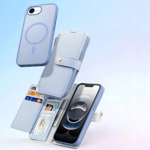 Dux Ducis Etui skórzane do iPhone 16e Dux Ducis Lawa z portfelem MagSafe błękitne Dux Ducis Etui skórzane do iPhone 16e Dux Ducis Lawa z portfelem MagSafe błękitne