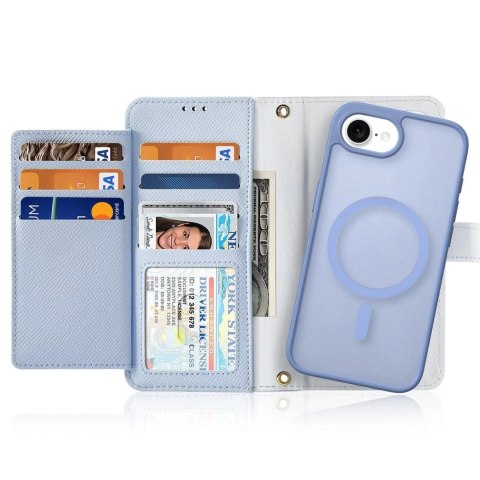 Dux Ducis Etui skórzane do iPhone 16e Dux Ducis Lawa z portfelem MagSafe błękitne Dux Ducis Etui skórzane do iPhone 16e Dux Ducis Lawa z portfelem MagSafe błękitne