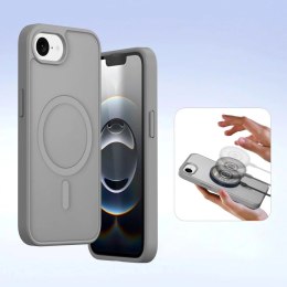 Dux Ducis Etui skórzane do iPhone 16e Dux Ducis Lawa z portfelem MagSafe szare