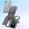 Dux Ducis Etui skórzane do iPhone 16e Dux Ducis Lawa z portfelem MagSafe szare
