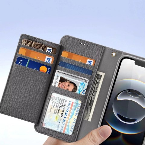 Dux Ducis Etui skórzane do iPhone 16e Dux Ducis Lawa z portfelem MagSafe szare Dux Ducis Etui skórzane do iPhone 16e Dux Ducis Lawa z portfelem MagSafe szare