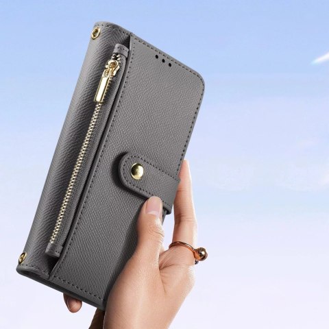 Dux Ducis Etui skórzane do iPhone 16e Dux Ducis Lawa z portfelem MagSafe szare Dux Ducis Etui skórzane do iPhone 16e Dux Ducis Lawa z portfelem MagSafe szare