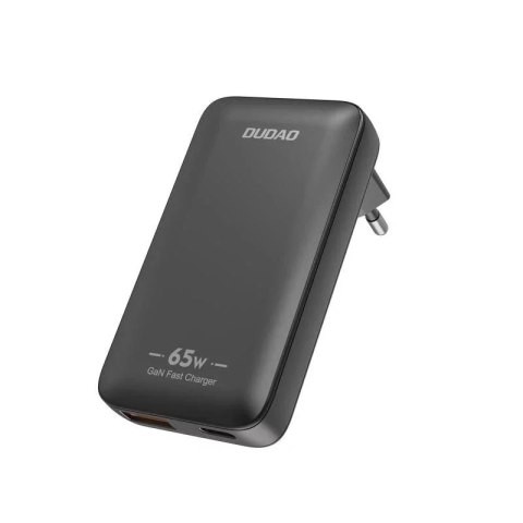 Dudao Ładowarka sieciowa podróżna GaN Dudao 65W USB-C/USB-A PD EU/US - czarna Dudao Ładowarka sieciowa podróżna GaN Dudao 65W USB-C/USB-A PD EU/US - czarna