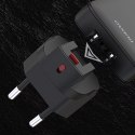 Dudao Ładowarka sieciowa podróżna GaN Dudao 65W USB-C/USB-A PD EU/US - czarna
