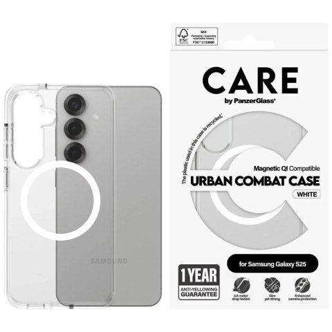 PanzerGlass Etui do Samsung Galaxy S25 CARE by PanzerGlass Flagship Urban Combat White QI przezroczyste PanzerGlass Etui do Samsung Galaxy S25 CARE by PanzerGlass Flagship Urban Combat White QI przezroczyste