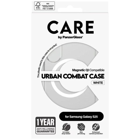 PanzerGlass Etui do Samsung Galaxy S25 CARE by PanzerGlass Flagship Urban Combat White QI przezroczyste PanzerGlass Etui do Samsung Galaxy S25 CARE by PanzerGlass Flagship Urban Combat White QI przezroczyste