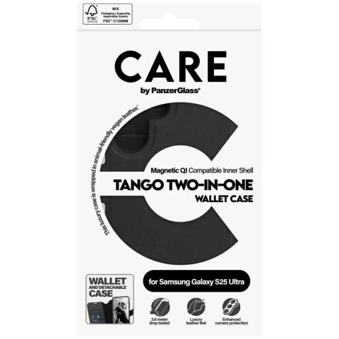 PanzerGlass Etui do Samsung Galaxy S25 Ultra CARE by PanzerGlass Feature Tango Wallet 2w1 Czarny