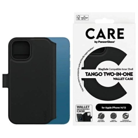 PanzerGlass Etui do iPhone 14/13 CARE by PanzerGlass Tango Wallet 2w1 6,1" Czarny