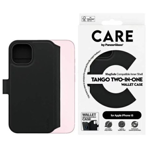 PanzerGlass Etui do iPhone 15 CARE by PanzerGlass Tango Wallet 2w1 6,1" Czarny PanzerGlass Etui do iPhone 15 CARE by PanzerGlass Tango Wallet 2w1 6,1" Czarny