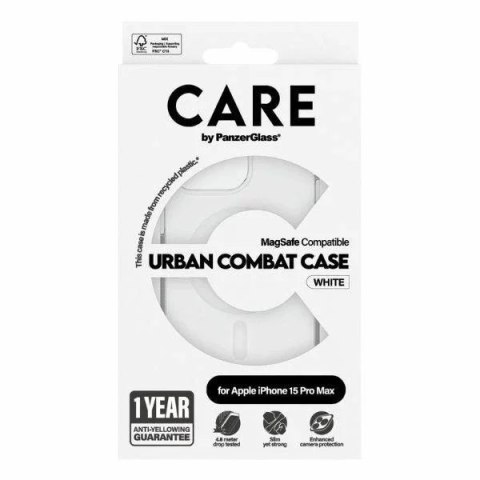 PanzerGlass Etui do iPhone 15 Pro Max CARE by PanzerGlass Urban Combat Case MagSafe Przezroczysto-Białe PanzerGlass Etui do iPhone 15 Pro Max CARE by PanzerGlass Urban Combat Case MagSafe Przezroczysto-Białe