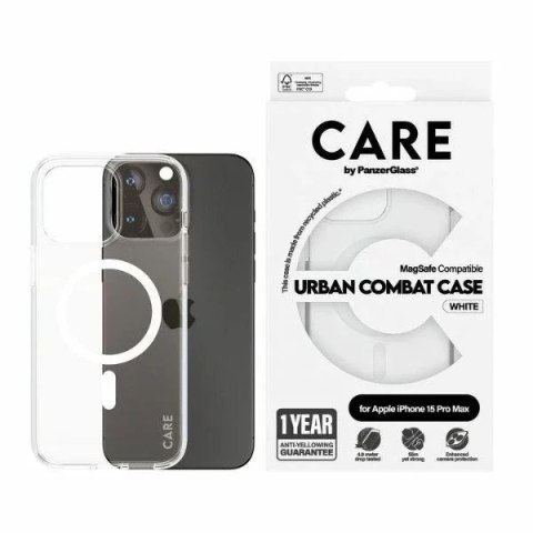 PanzerGlass Etui do iPhone 15 Pro Max CARE by PanzerGlass Urban Combat Case MagSafe Przezroczysto-Białe PanzerGlass Etui do iPhone 15 Pro Max CARE by PanzerGlass Urban Combat Case MagSafe Przezroczysto-Białe