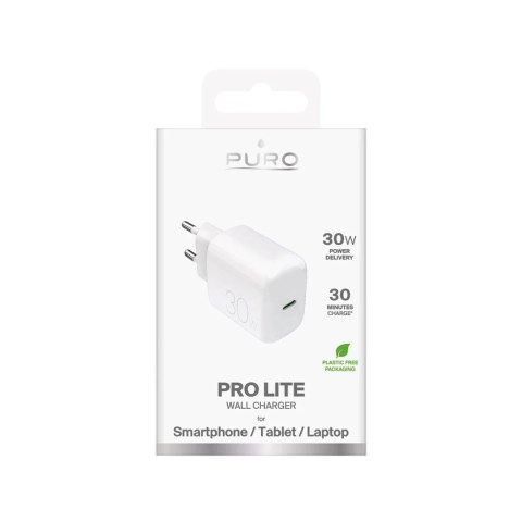 Puro Ładowarka sieciowa Puro PROLITE 30W USB-C biała szybkie ładowanie Puro Ładowarka sieciowa Puro PROLITE 30W USB-C biała szybkie ładowanie