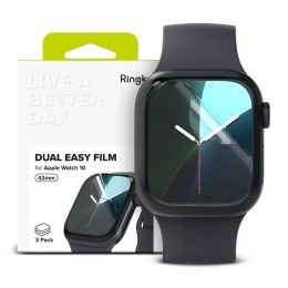 Ringke 3x Folia ochronna na Apple Watch 10 42mm Ringke Dual Easy 3-pack Clear