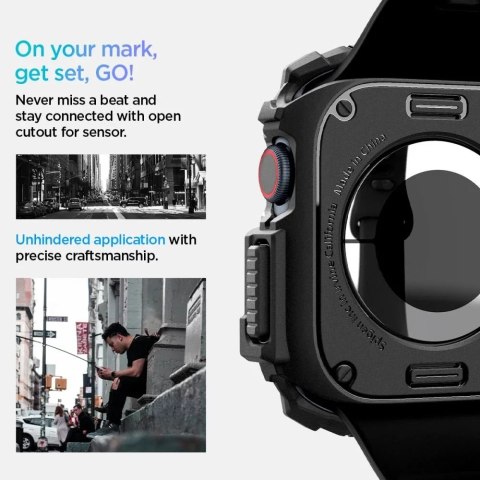 Spigen ETUI DO APPLE WATCH 10 (46MM) CZARNE MATTE BLACK SPIGEN RUGGED ARMOR PRO Spigen ETUI DO APPLE WATCH 10 (46MM) CZARNE MATTE BLACK SPIGEN RUGGED ARMOR PRO