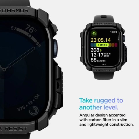 Spigen ETUI DO APPLE WATCH 10 (46MM) CZARNE MATTE BLACK SPIGEN RUGGED ARMOR PRO Spigen ETUI DO APPLE WATCH 10 (46MM) CZARNE MATTE BLACK SPIGEN RUGGED ARMOR PRO