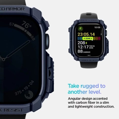 Spigen ETUI DO APPLE WATCH 10 (46MM) GRANATOWE NAVY BLUE SPIGEN RUGGED ARMOR Spigen ETUI DO APPLE WATCH 10 (46MM) GRANATOWE NAVY BLUE SPIGEN RUGGED ARMOR