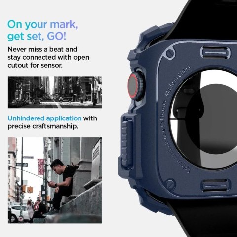 Spigen ETUI DO APPLE WATCH 10 (46MM) GRANATOWE NAVY BLUE SPIGEN RUGGED ARMOR Spigen ETUI DO APPLE WATCH 10 (46MM) GRANATOWE NAVY BLUE SPIGEN RUGGED ARMOR
