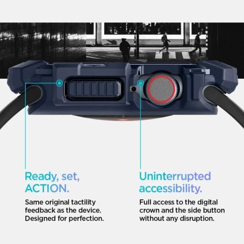 Spigen ETUI DO APPLE WATCH 10 (46MM) GRANATOWE NAVY BLUE SPIGEN RUGGED ARMOR Spigen ETUI DO APPLE WATCH 10 (46MM) GRANATOWE NAVY BLUE SPIGEN RUGGED ARMOR